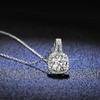 New Real Moissanite Square Pendant Necklace VVS1 D Color Pure S925 Sterling Silver Fine Jewelry Gift for Women