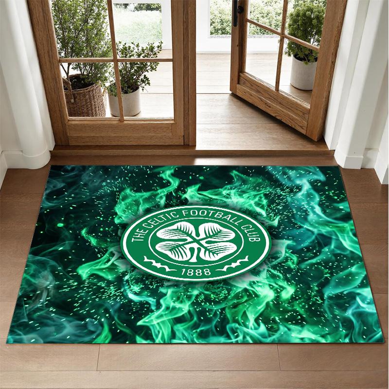 Celtic FC Design Crystal Velvet Rug Soft Decorative Mat for Bedroom Entrance
