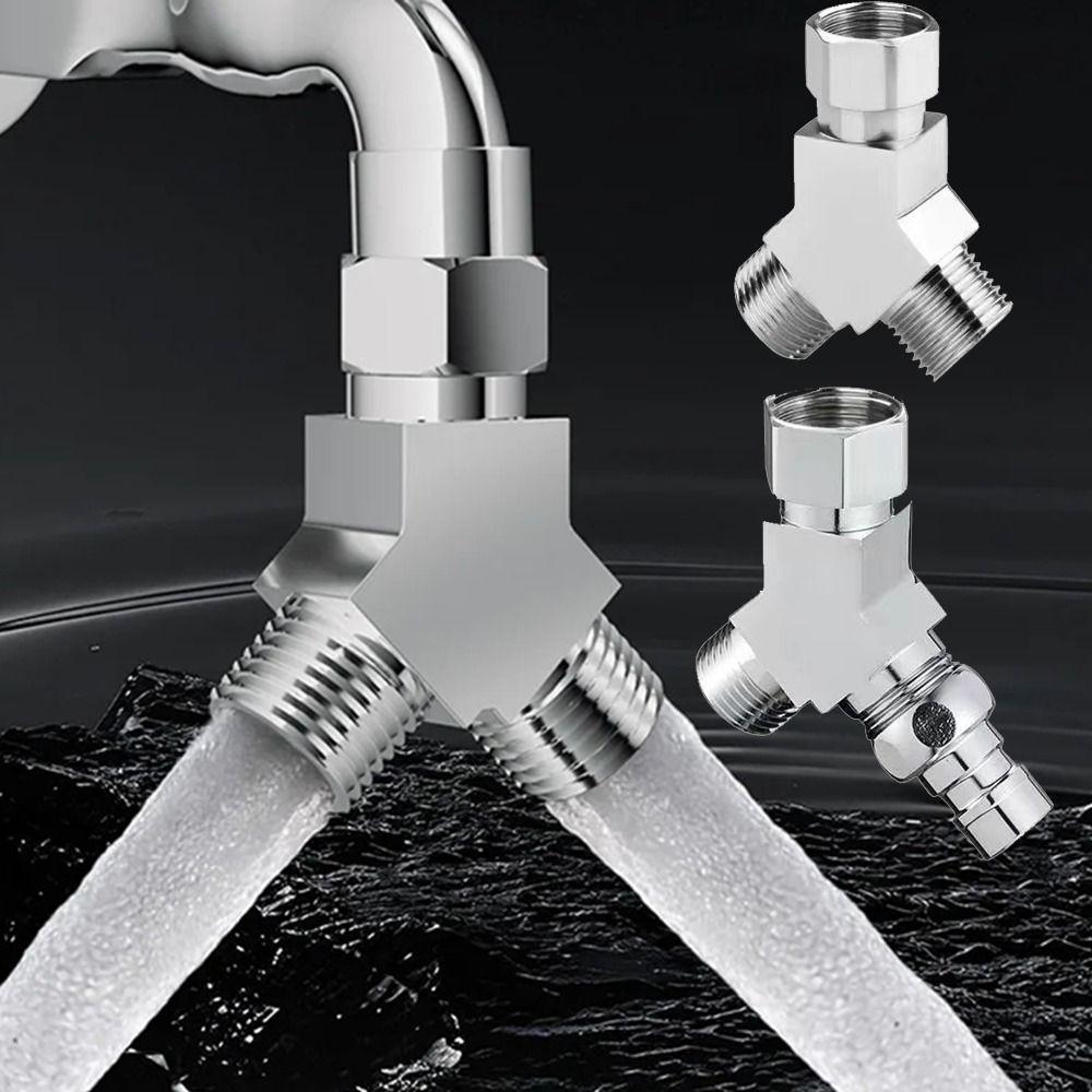 3 Way Water Pipe Adapter G1/2 Thread Water Pipe Fittings Three Way Connector Bidet Sprayer