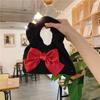 1 Cute bow bag mini wrist cloud bag women's new pleated lace handbag