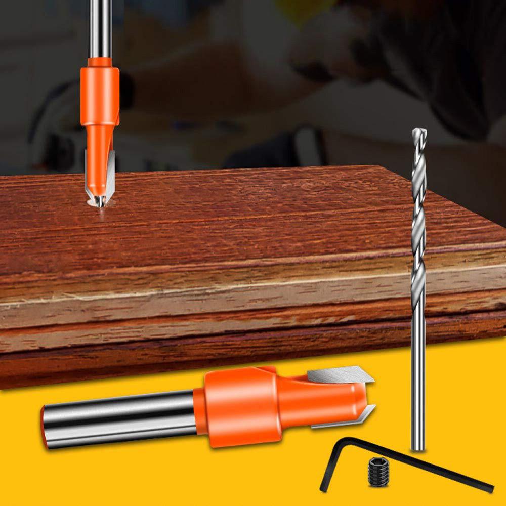 4pcs HSS Countersink Drill Bit Set Screw Woodworking Chamfer W/ Wrench Screw Acc