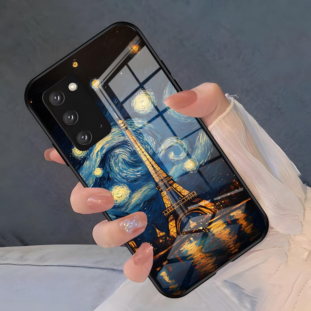 

Eiffel Tower Phone Case For Samsung A25 A13 A33 5G A54 A36 A35 A56 A52 A14 Shockproof Glass Cover Samsung A12 4G