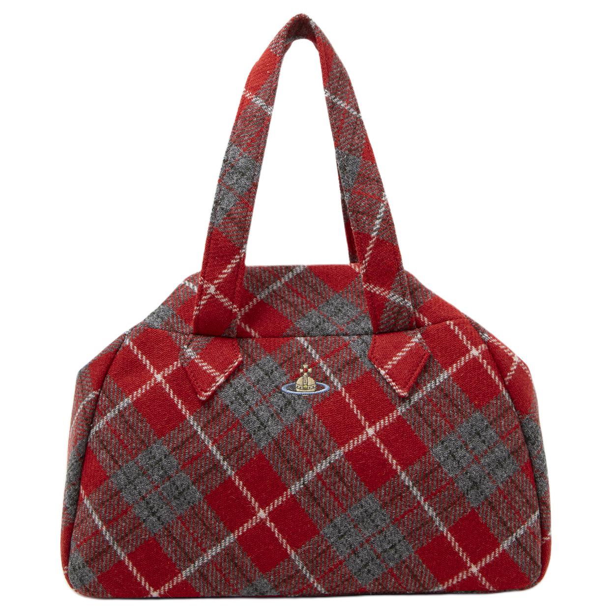 

Vivienne Westwood Embroidered Planet Logo Tweed Shoulder Tote Bag Large Women bags 5070382540G6 Shopping Bag Set(Basic Set+Shopping Bag)
