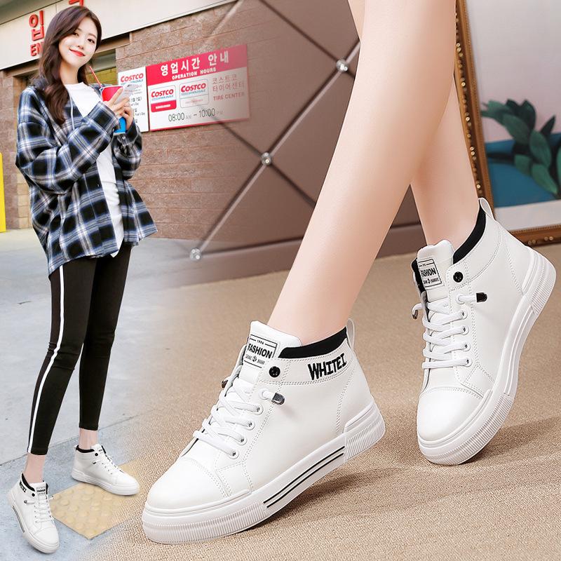 2023 Autumn Women's High-Top Breathable Sneakers: Korean Style Casual Sports Shoes 7612