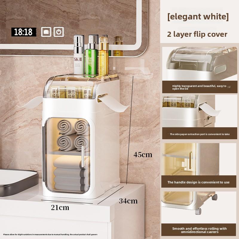 

Шкаф для хранения в ванной комнате 2/3/4/5 ярусов Узкий высокий шкаф для хранения Водонепроницаемая угловая полка Водонепроницаемое хранилище для туалетной бумаги Органайзер для ванной 2 Layers серый/белый