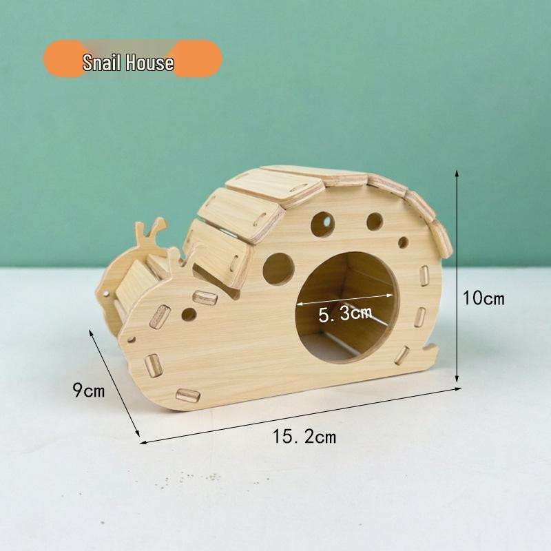 Solid Wood Hamster House with Stairs - Single or Double Layer Nest for Sleeping and Play
