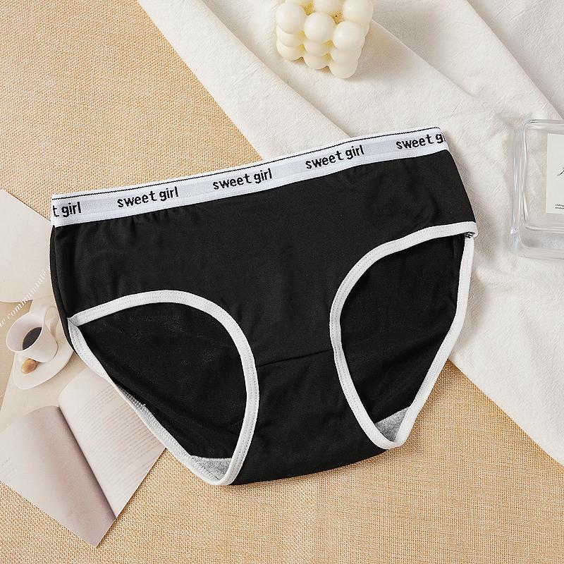 Women Anti-septic Moisture-wicki Panties Seamless Mid Waist Elastic Soft Breathable Underwear Briefs