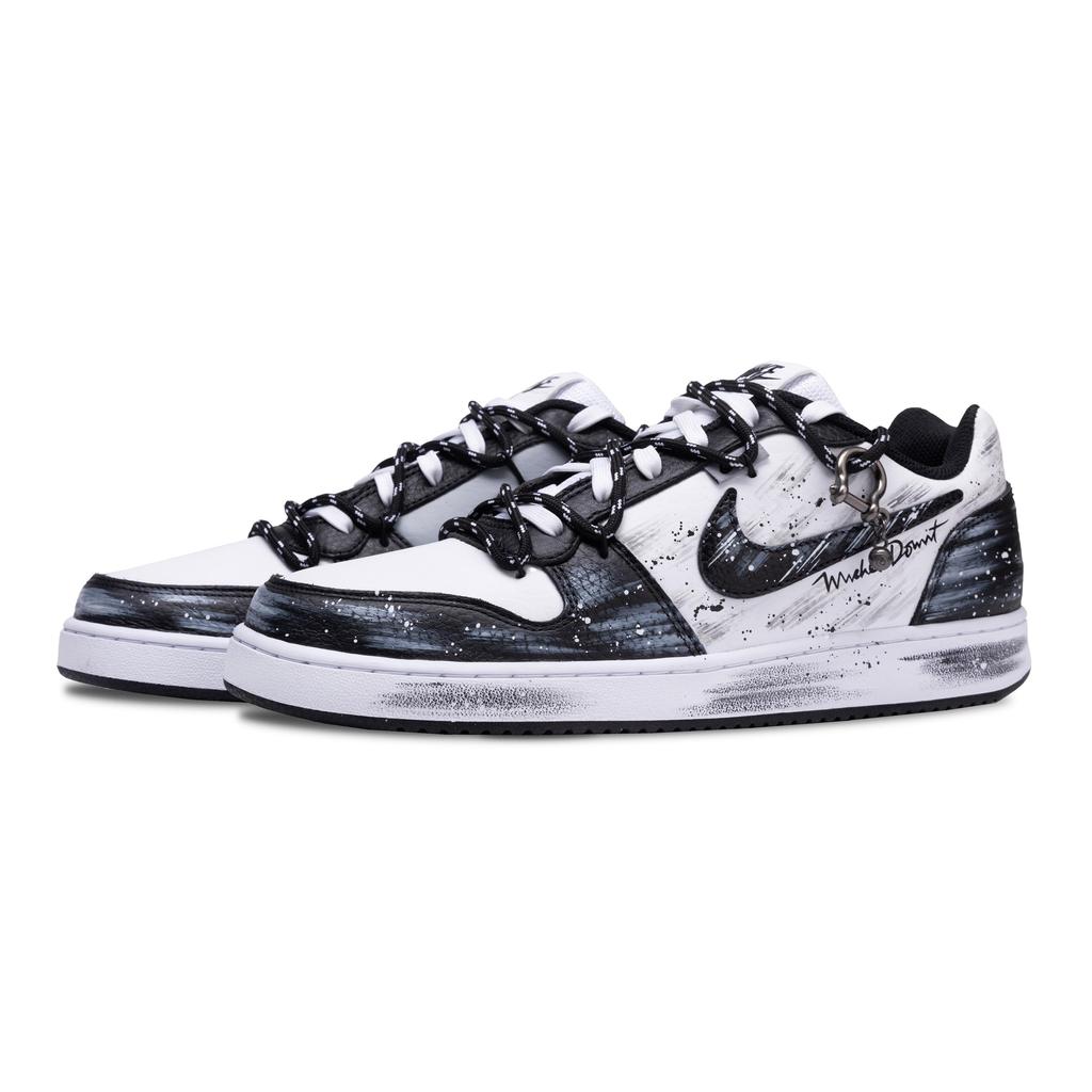 Nike EBERNON Dark Moon Symphony Slip Resistant Low Top Skateboard Shoes Men's Black White AQ1774-102(Team691-)