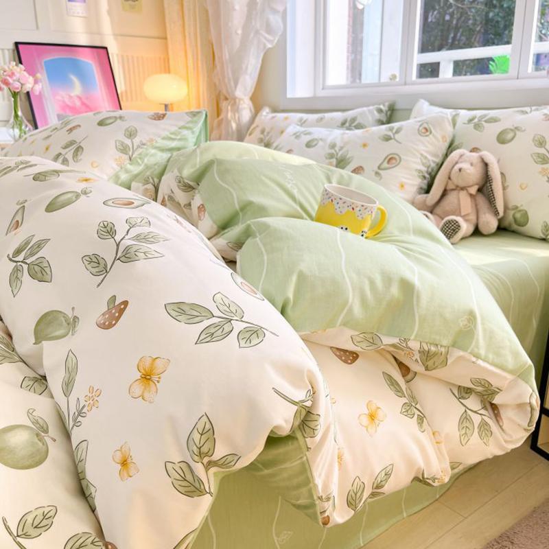Sleep Grid 12868 Cotton Printed Four Piece Set