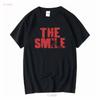 The Smile band Thom Yorke logo Radiohead screen printed T shirt vintage Washed fashion Casual Unisex Stylish Versatile homme