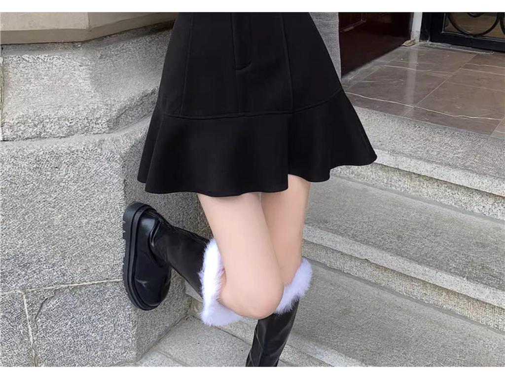 2025 New High-Waisted A-Line Fishtail Midi Skirt for Autumn and Winter