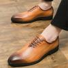 Vintage New Fashion Gentleman Black Brown Flats Oxford Shoes For Men Casual Formal Homecoming Dress Wedding Footwear Zapatos
