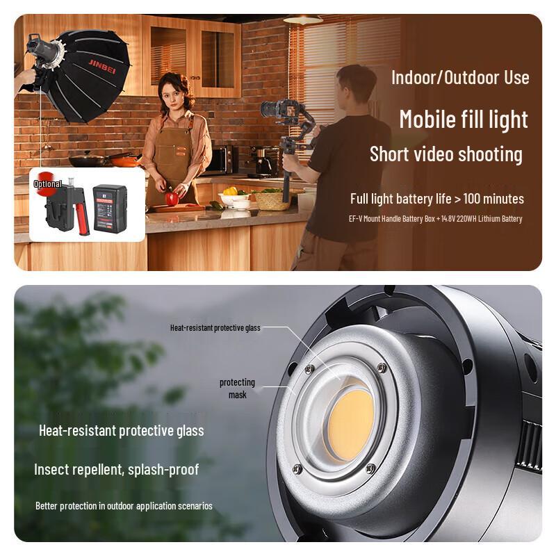 JINBEI EF120W LED Video Fill Light Kit
