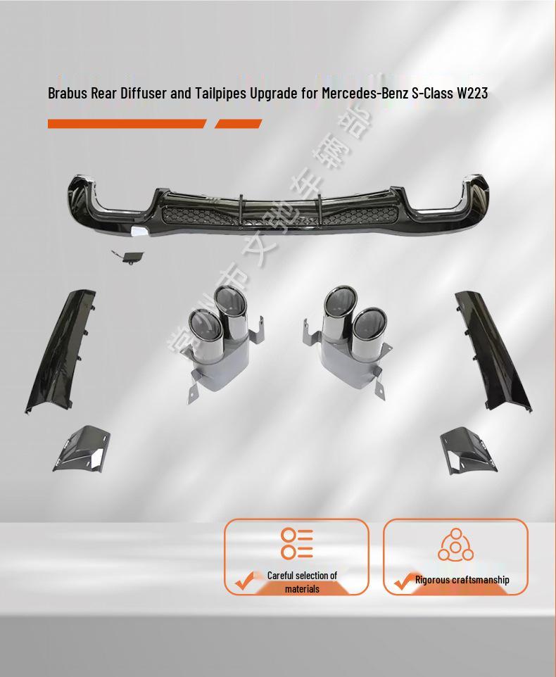 Brabus Rear Diffuser Kit with Tailpipe for 2021+ Mercedes S-Class W223