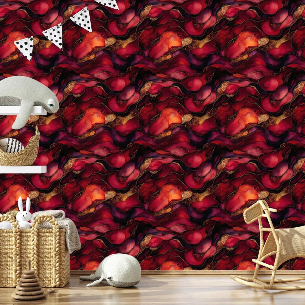 Ink Wallpaper Burgundy, Burgundy and Red for Living Room and Bedroom 50x1000