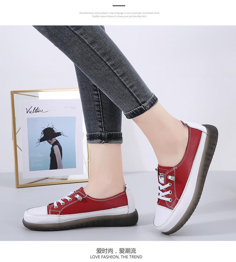 Fashion Women Genuine Leather Flats Roman Style Women Shoes White Loafers For Women Nurse Casual Flat Shoes Zapatos Mujer Sneakers Women