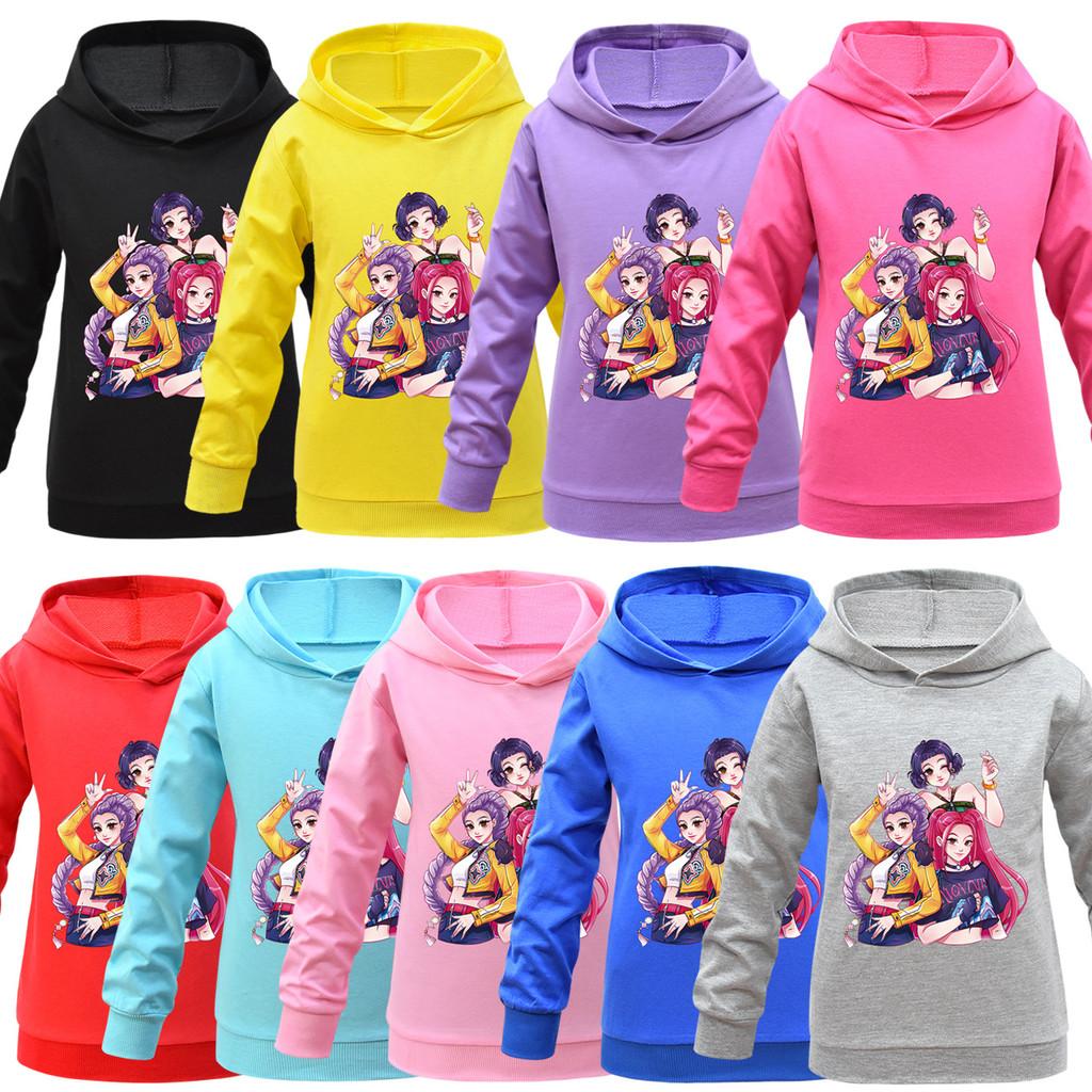 Kids Girls Anime Cartoon K-POP Rumi Zoey Mira Printed Casual Long Sleeves Sweatshirt Hoodies