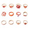 Value Ring Fashion Drip Oil Sunflower Love Diamond Combination Tide 12-Piece Ring Women