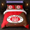 FC St. Pauli Individueller Name Text Bettwäscheset 1 Bettbezug+2 Kissenbezüge Fußball Logo Personalisierte Geschenk für besonderen Anlass Schlafzimmer Dekoration