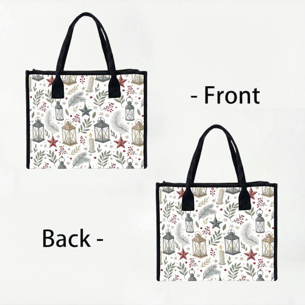 Christmas Winter Pattern Canvas Tote Bag for Daily Use