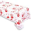 Grabo Bloody Zombie Rectangular Tablecloth, 108 X54in, Polyethylene, White, Halloween Party Supplies Decoration