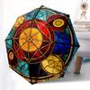 Stained Window Panel: Celestial Harmony DesignUmbrella, Portable 3-Fold Compact Umbrella for Men & Women Gift