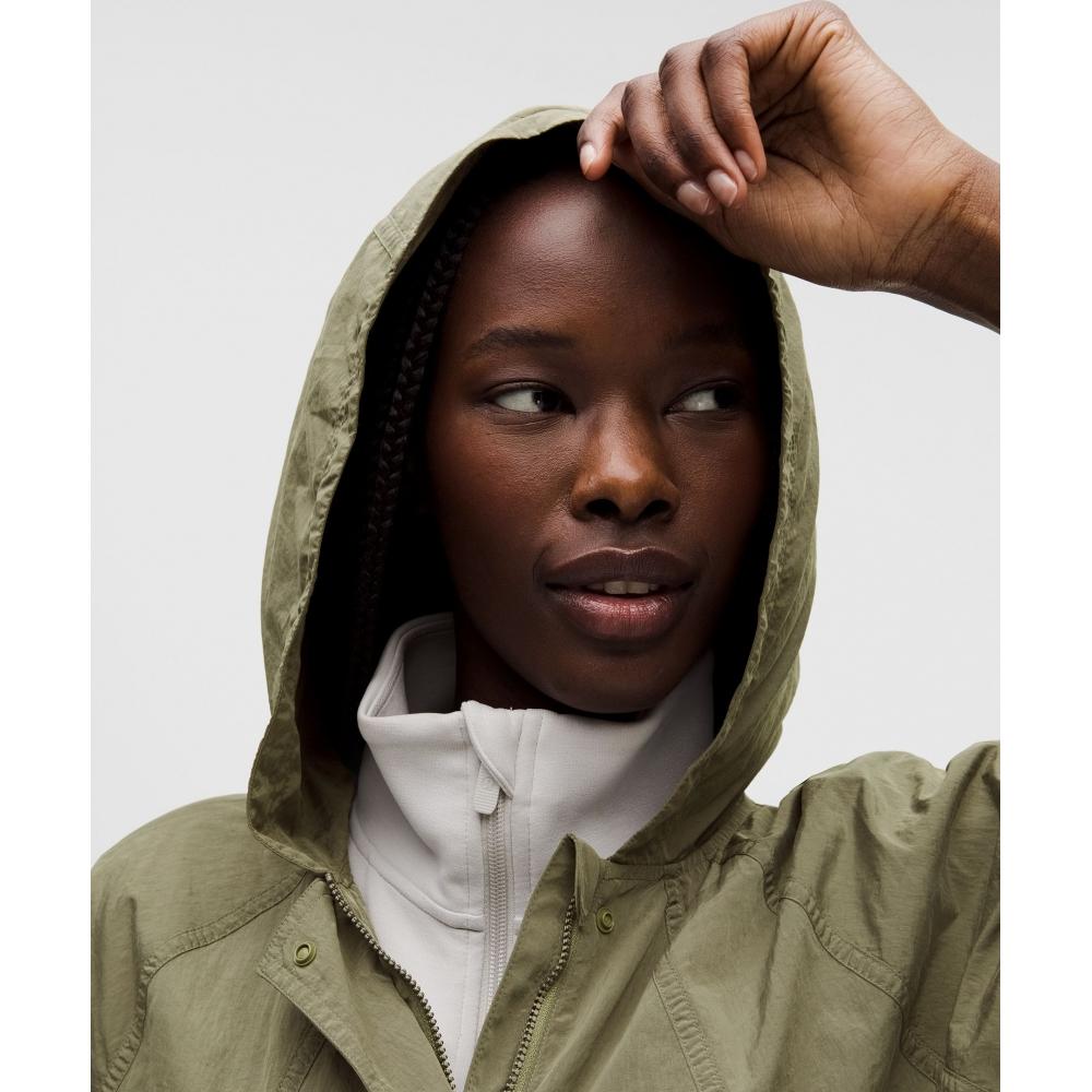 Lululemon Lightweight Woven Long Jacket Bay Leaf