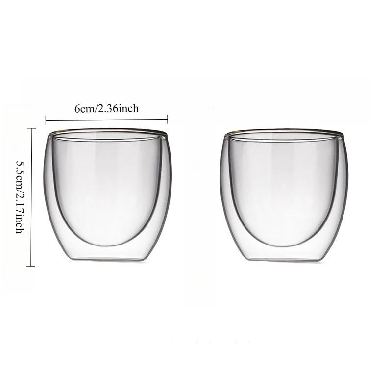 80ml/225ml/320ml Double Wall Glass Cup Latte Coffee Cup Household Cocktail Glass Juice Mug Heat-resisting Water Bottle Glassware