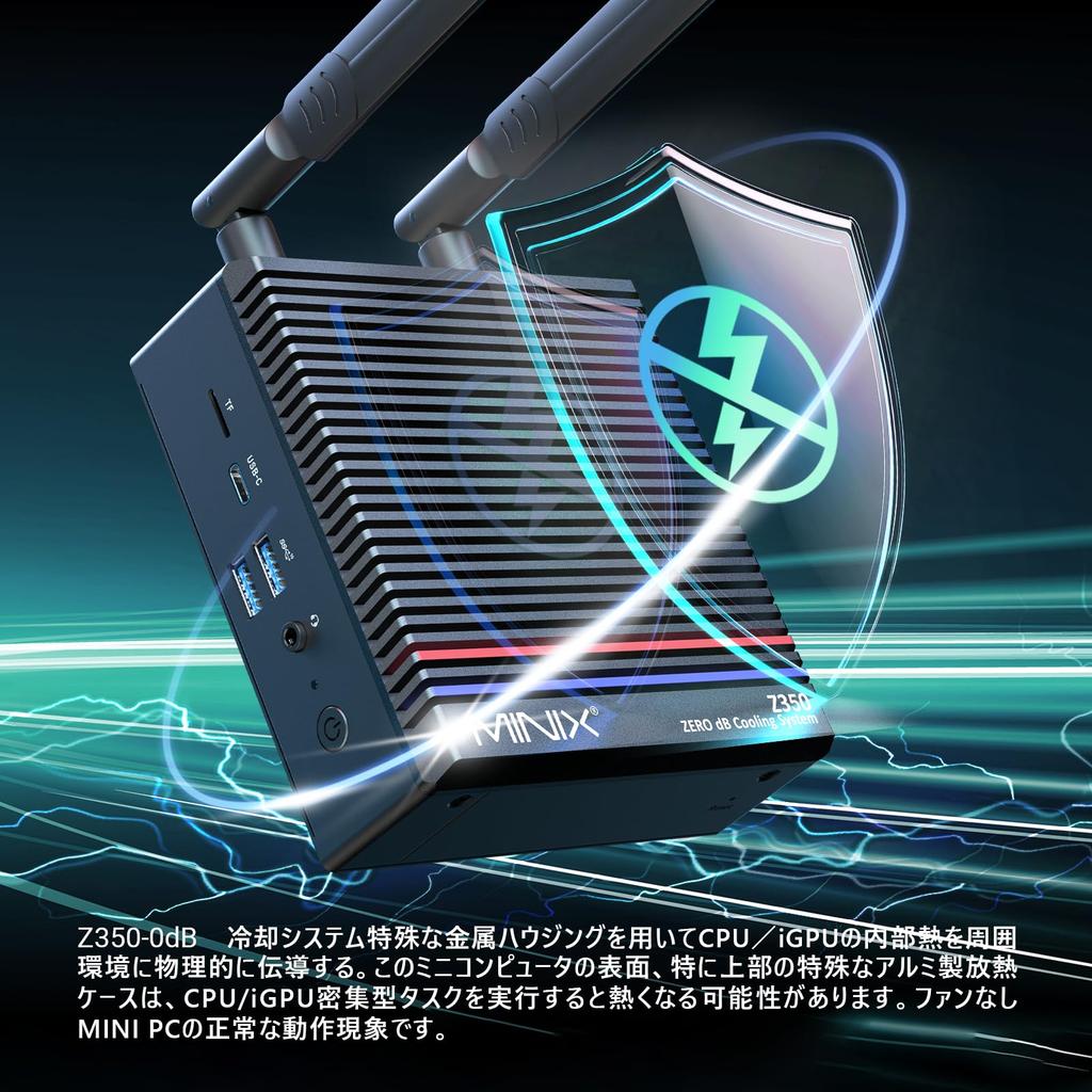 MINIX NEO Fanless Mini Intel 12th Gen i3 16GB 512GB PCIe Gen3 x 4 up to Windows 11 Extensive 4K Dual Quiet Operation for and NEO PC, N350, DDR4, M.2