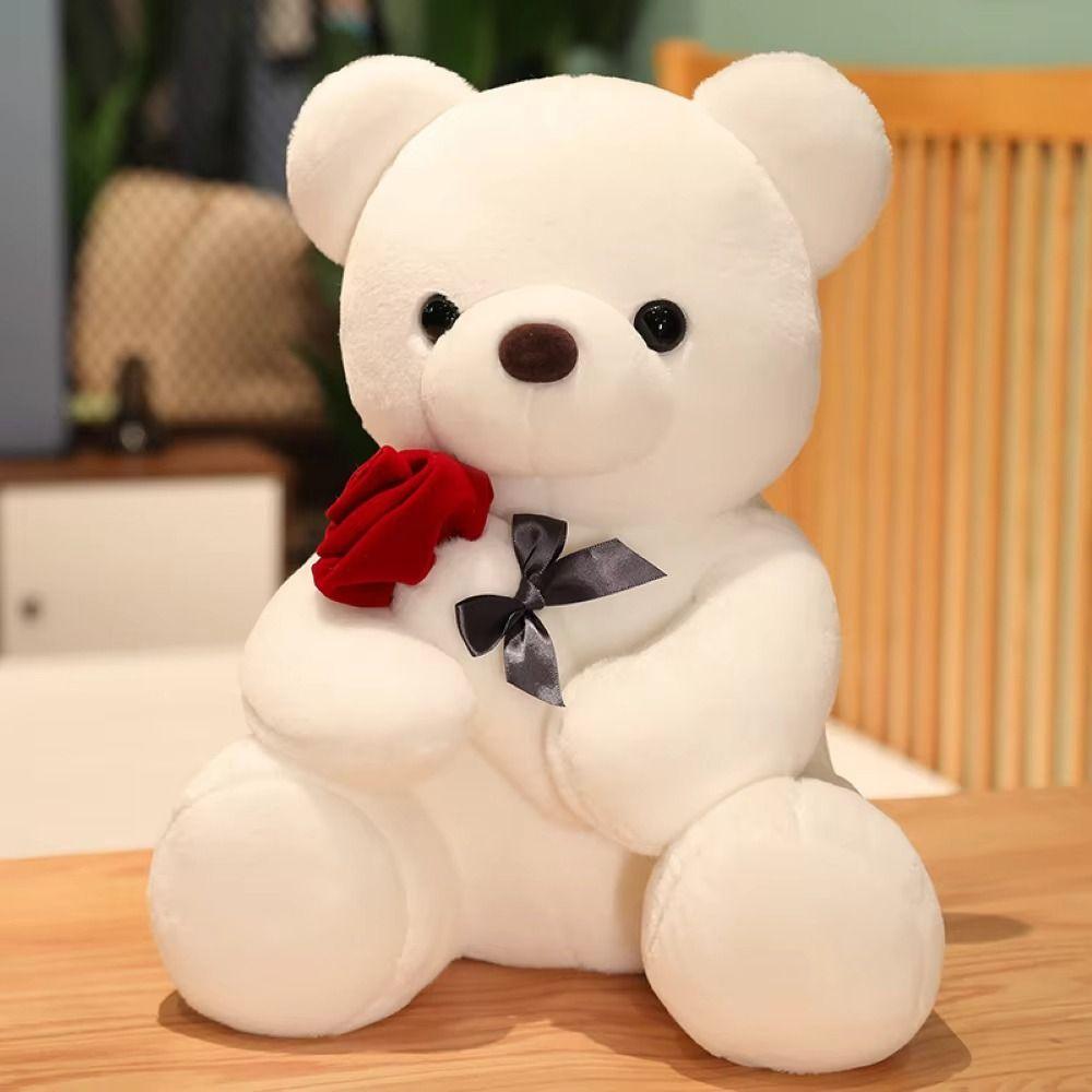 Flower Hug Bear Plush Doll Stuffed Animal Bear Plush Toy Rose Bear Plush Toy  Valentine's Day