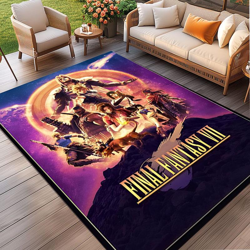 Final Fantasy Print Rug, Washable Floor Carpet, For Entryway Dorm Laundry Room Office Study, Home Decor Birthday Christmas Gift