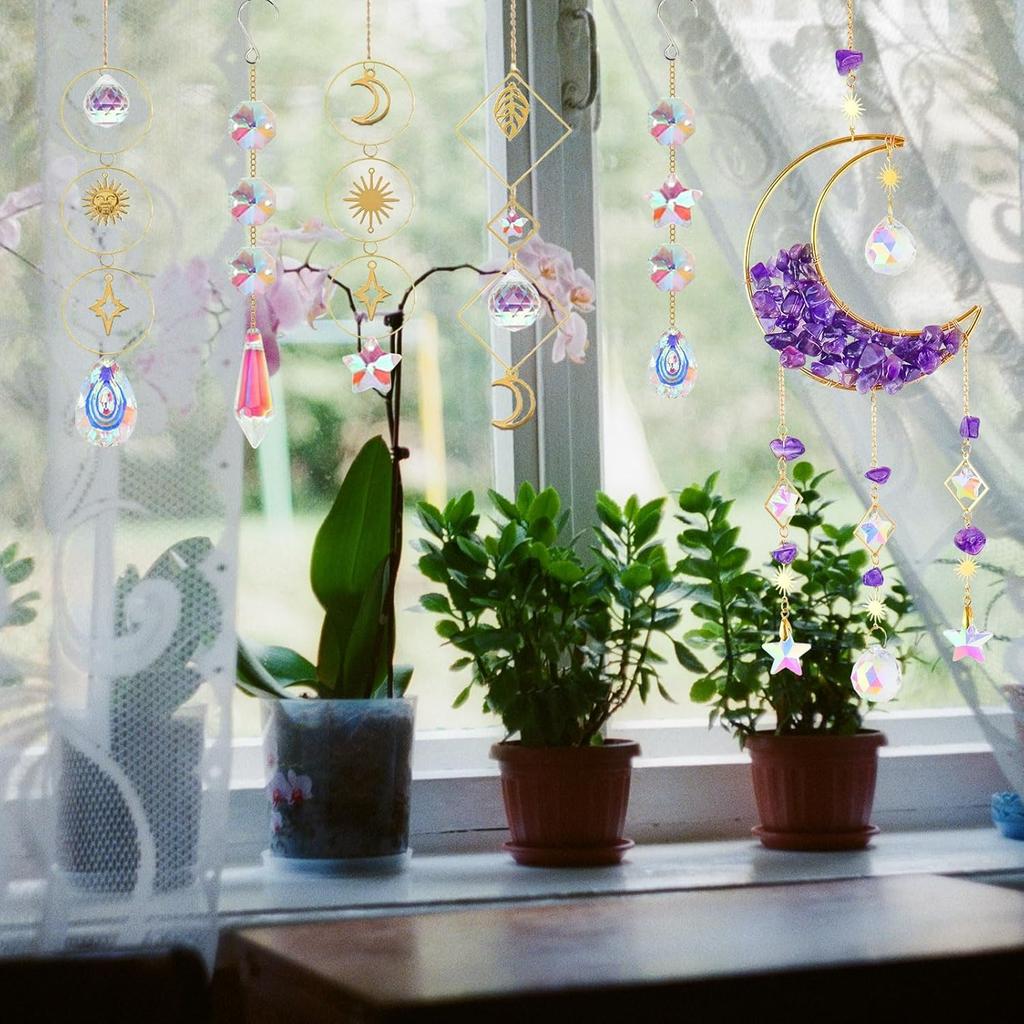 300 Pieces Sun Catcher Crystal Craft , DIY Hanging Light Catcher, Crystal Craft for Living Room,Christmas, Party, Wedding, Outdoor Decoration