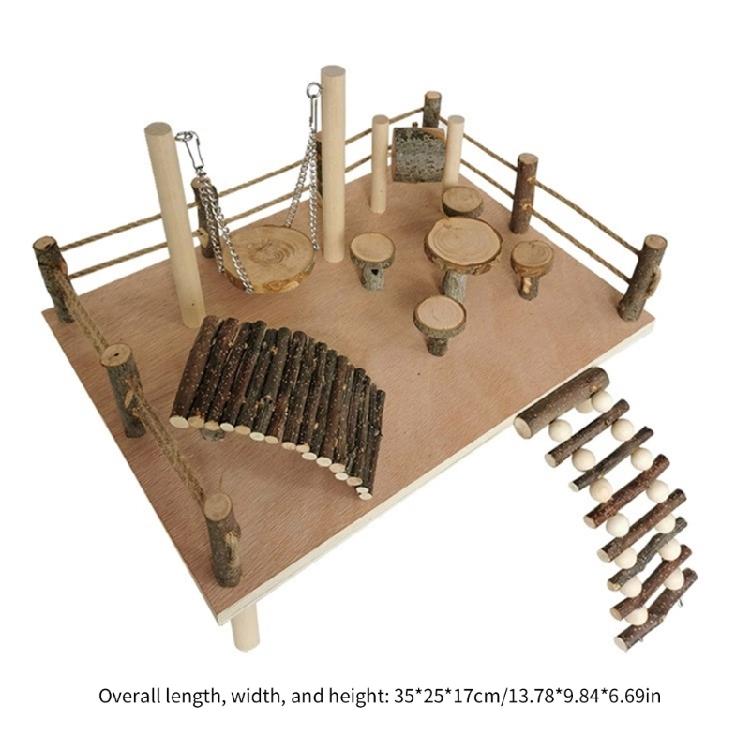 Wood Stackable Hamster Toy Combo Offering Versatility Exploration Possibilities
