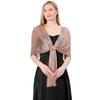 Women Universal Elegant Lurex Evening Shawl Bride Bridesmaid Wedding Party Formal Dress Accessory Tassels Soft Lightweight Shawl