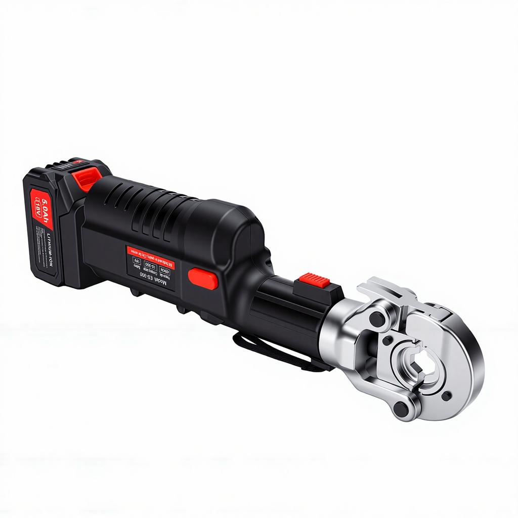 Electric Hydraulic Crimping Tool 12 Ton 6AWG To 600MCM Rechargeable Digital Display Wire Lug Crimper for Copper