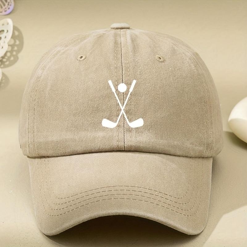 Cross golf club printed washed baseball cap for men and women, retro foreign trade duckbill cap suitable for outdoor sports