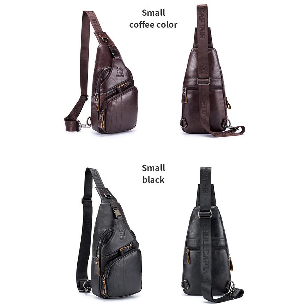 Genuine Leather Men Messenger Bag Casual Crossbody Bag Fashion Men's Chest Bag Male Shoulder Bag