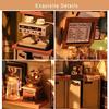 Robotime DIY Miniature Dollhouse Kit, Model House with LED Lights, Cafe Model Kit, DIY Craft, Birthday Gift, Home Decoration for Family and Friends