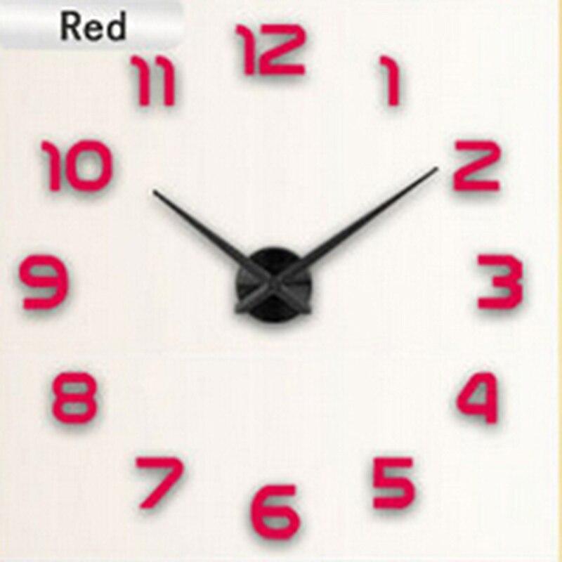 Arabic Numerals Frameless Acrylic Mirror Surface 3D DIY Wall Clock Home Office School Wall Decor Clock Stickers Large Size