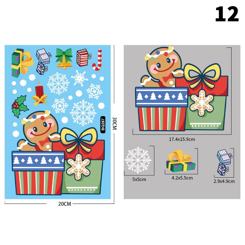 Merry Christmas Window Stickers Santa Claus Elk Snowman Designs For Home 2026 Party Supplies Ornaments Removable Wall Decals