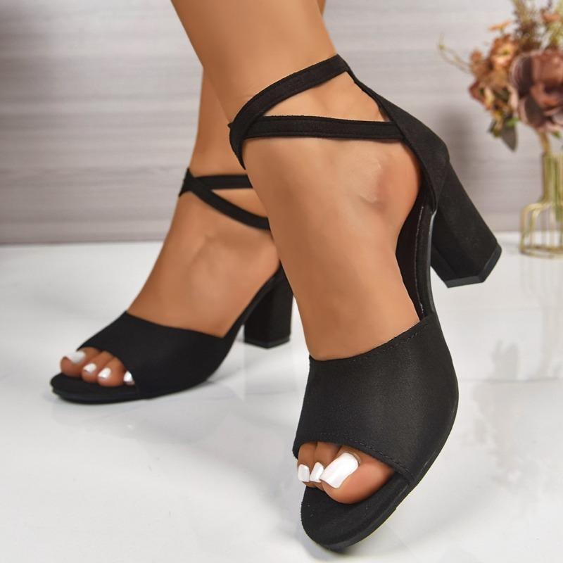 Fashion Women's Sandals Sexy High Heels Shoes Chunky Fashion Dress Pumps 2025 New Trend Designer Buckle Woman Elegant Sandalias De Mujer