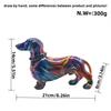 Colorful Dachshund Figurine Decorative Ornament Home Office Desk Cabinet Display European Style Resin Craft Gift