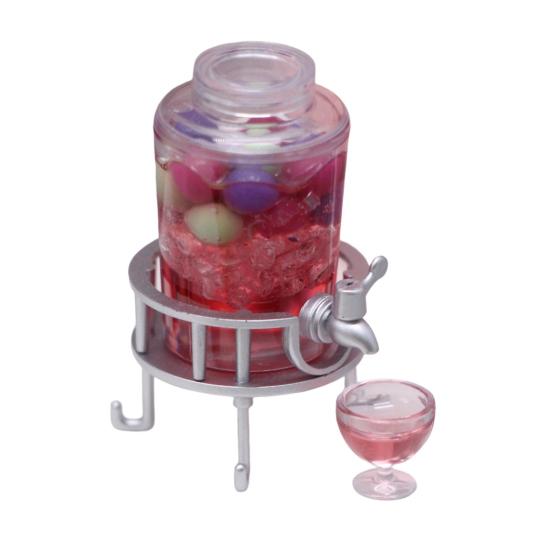 

1 комплект миниатюрного кукольного домика, ведро для напитков с чашкой, реалистичная модель напитка, игрушка для украшения кукольного дома Grape