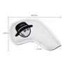 Copritesta Mazza da Golf Cartone Animato Modello Cappello da Pescatore Ricamo Double-face Impermeabile Pelle PU Protettore Accessori da Golf