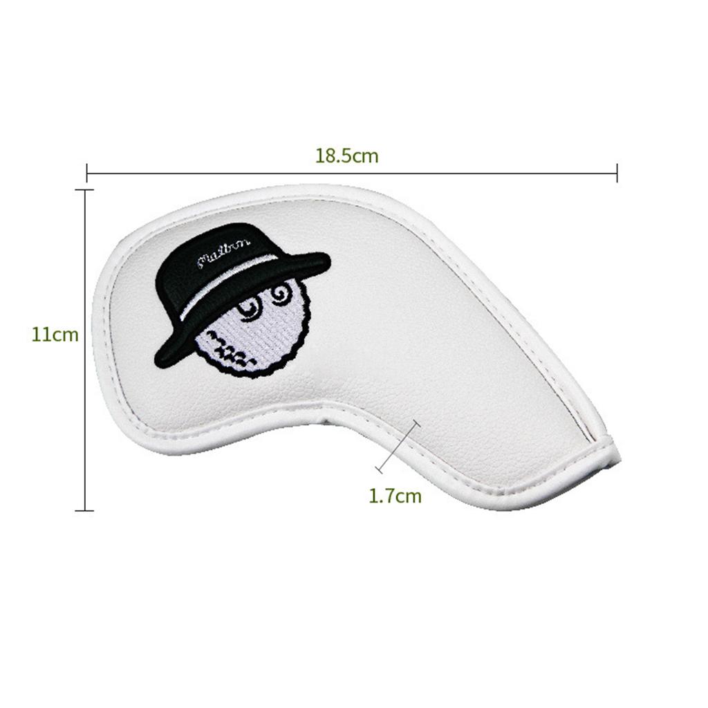 Copritesta Mazza da Golf Cartone Animato Modello Cappello da Pescatore Ricamo Double-face Impermeabile Pelle PU Protettore Accessori da Golf
