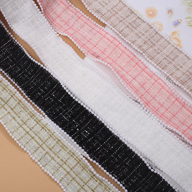 Pearl Webbing Small Fragrant Lace Fabric Ribbon Diy Gift Packaging Bow Hair Accessories Accessories