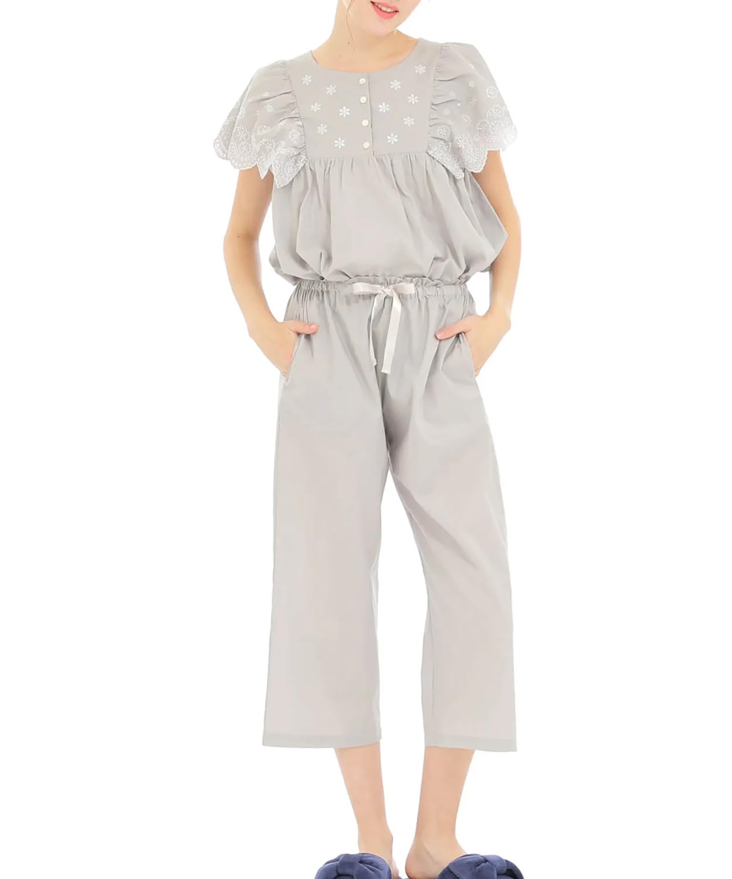 

Narue Gray AO Lace Pajama Set Women s (Size 60) серый