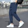 Xtep Fleece-Lined Straight-Leg Sports Pants for Men, Spring Knitted Sweatpants, Thickened Warm Casual Pants, Autumn and Winter Wide-Leg Long Pants
