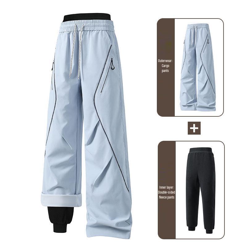 Pantaloni da Lavoro Paracadutista Antivento Impermeabili Unisex - Pantaloni Lunghi da Esterno per Autunno/Inverno