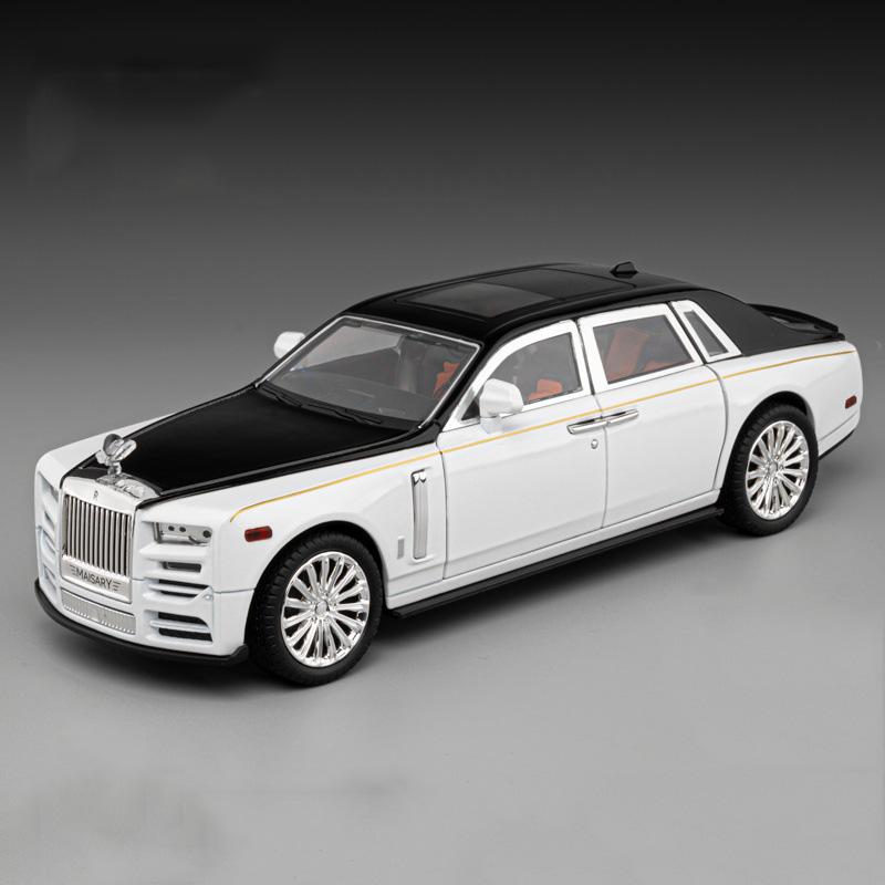 1:22 Scale Rolls Royce Phantom Alloy Diecast Toy Models Cars with Light Sound Vehicle 6 Doors Can Opened Car Toys for Kids Adult